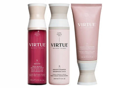 VIRTUE Smooth Shampoo, Conditioner, & Frizz Block Smoothing Spray Trio