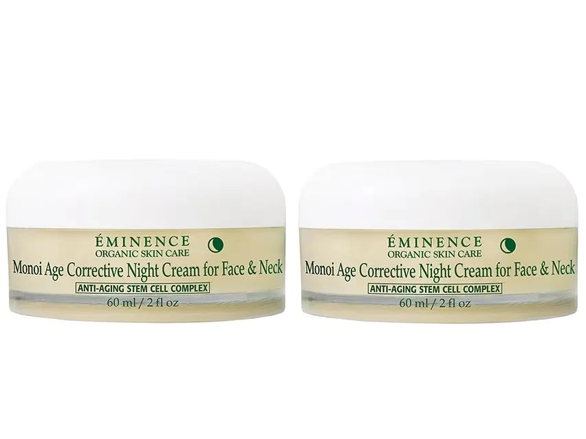 Eminence Organics Monoi Age Corrective Night Cream for Face & Neck Duo