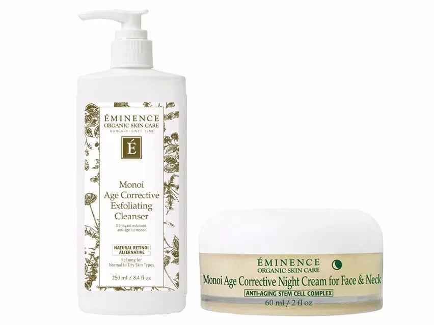 Eminence Organics Monoi Age Corrective Cleanser & Night Cream Duo