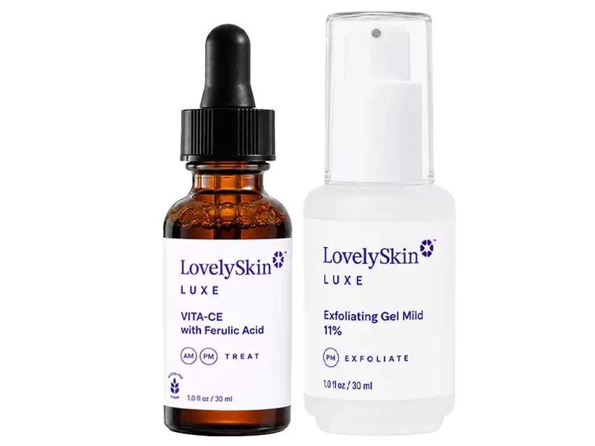 LovelySkin LUXE VITA-CE with Ferulic Acid & Exfoliating Gel Mild 11% Duo