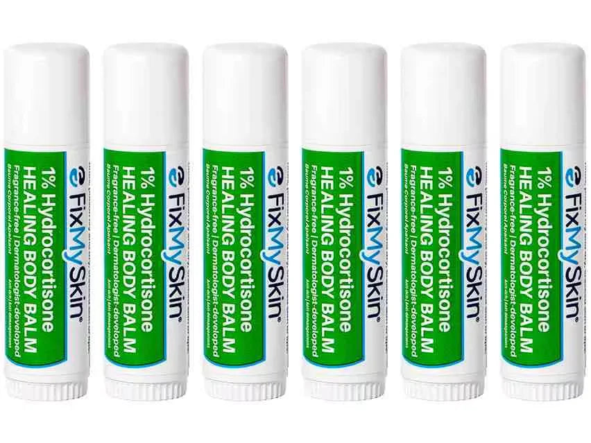 FixMySkin 1% Hydrocortisone Healing Body Balm - Fragrance-Free - Pack of 6