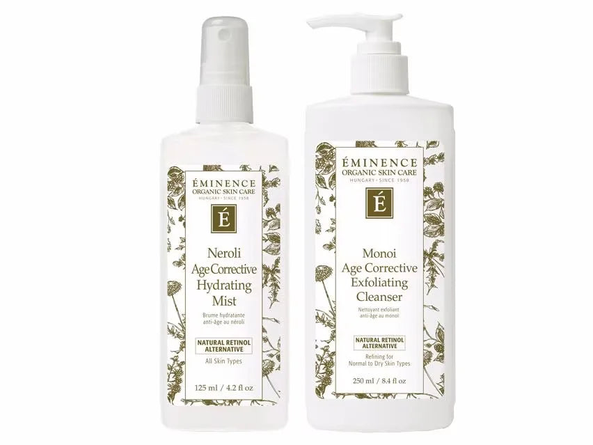 Eminence Organics Age Corrective Hydrating Mist & Exfoliating Cleanser Duo