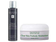 Eminence Organics Charcoal Exfoliating Cleanser & Clear Skin Moisturizer Duo for Men