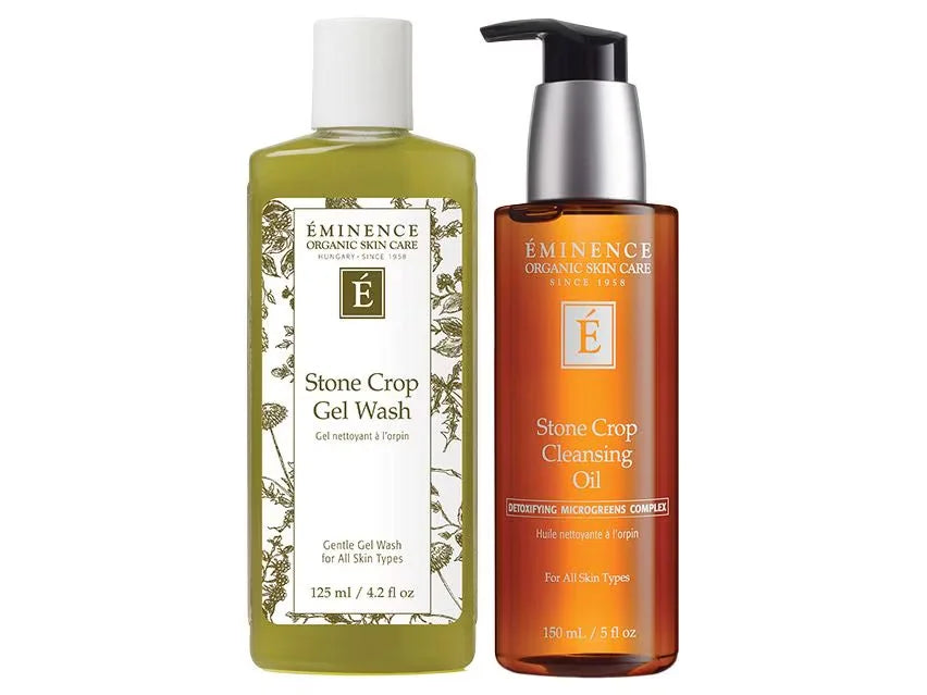 Eminence Organics Stone Crop Cleansing Oil & Gel Wash Duo