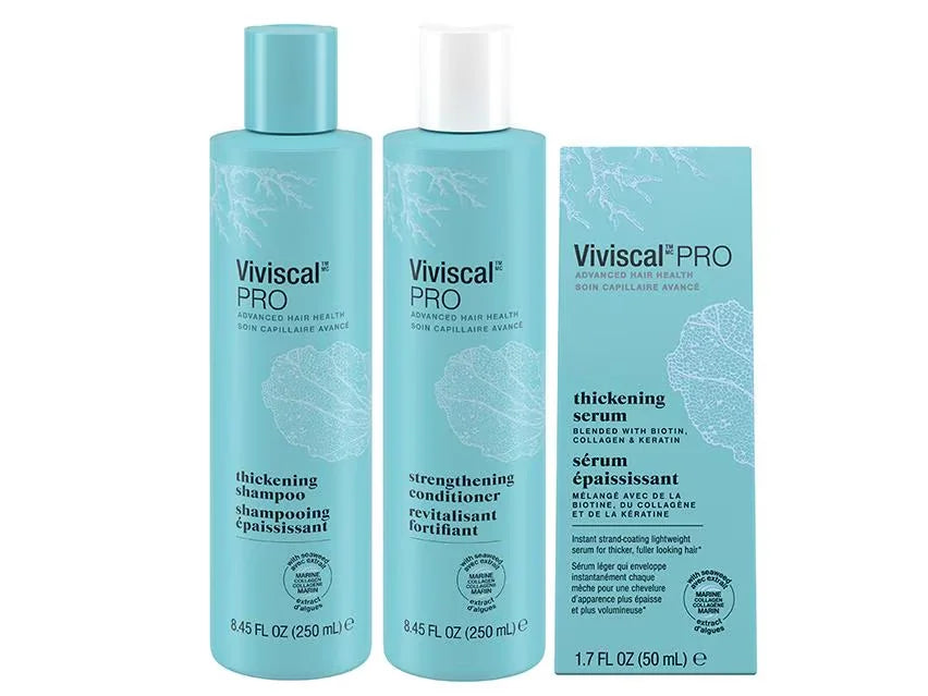 Viviscal PRO Thickening Shampoo, Strengthening Conditioner & Serum Trio