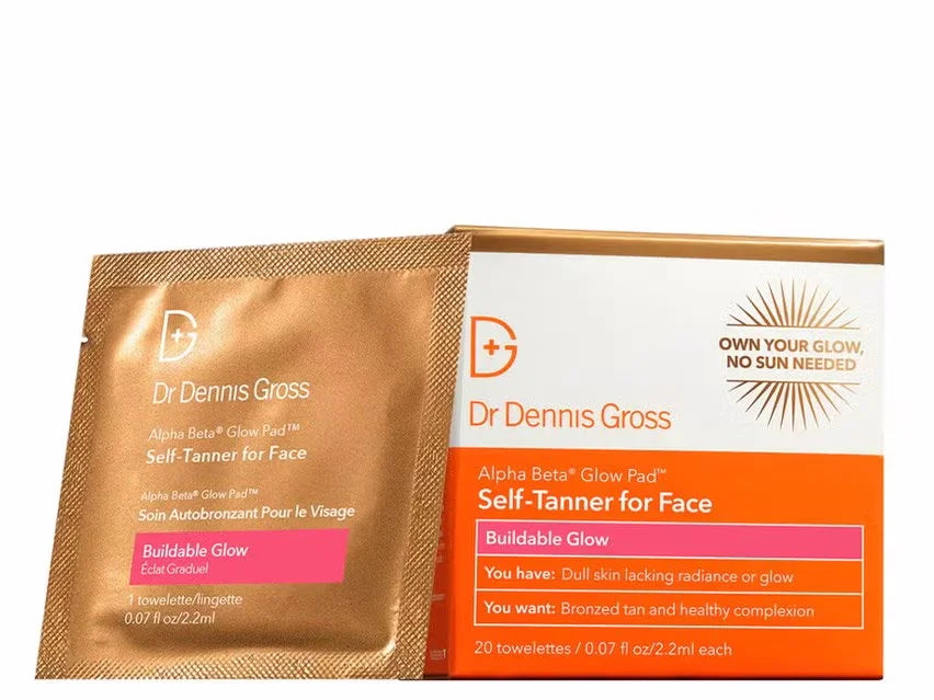 Dr. Dennis Gross Skincare Alpha Beta® Glow Pad Self-Tanner for Face - Buildable Glow