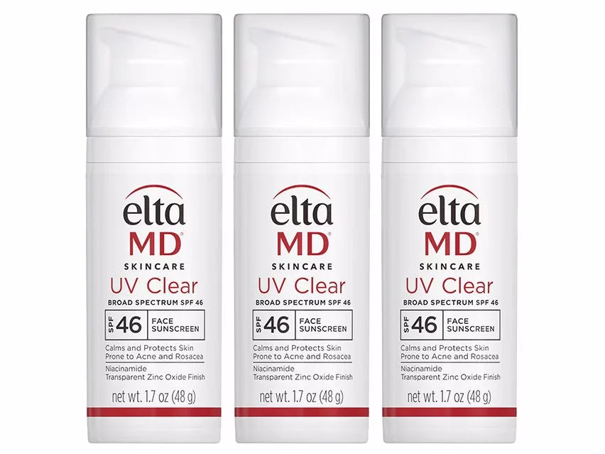 EltaMD UV Clear Untinted Broad Spectrum SPF 46 Facial Sunscreen Trio