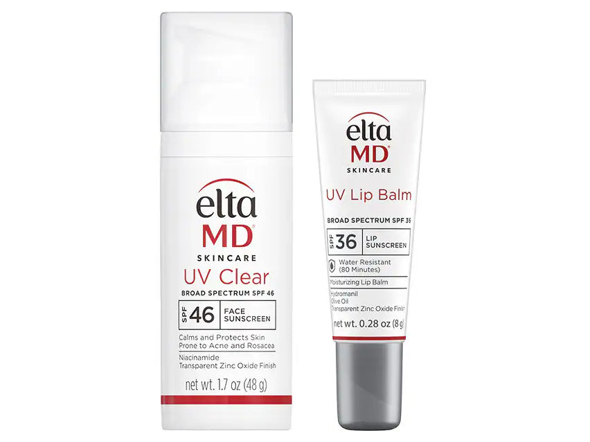 EltaMD UV Clear SPF 46 Untinted & UV Lip 36 Sunscreen Duo